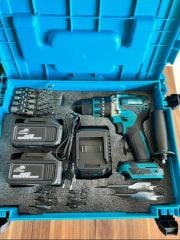 Dawreek 10 Pilli Profesyonel Kömürsuz Motor Çelik Şanzıman Metal dişli Çelik Mandren Darbeli Çelik kasa Şarjlı Matkap