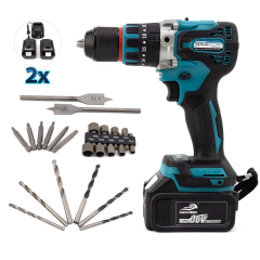 Dawreek 10 Pilli Profesyonel Kömürsuz Motor Çelik Şanzıman Metal dişli Çelik Mandren Darbeli Çelik kasa Şarjlı Matkap