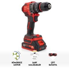 Dawreek Profesyonel Kömürsuz Motor Çelik şanzıman metal dişli Darbeli süper Torklu çift Bataryalı Şarjlı Matkap