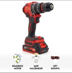 Dawreek Profesyonel Kömürsuz Motor Çelik şanzıman metal dişli Darbeli süper Torklu çift Bataryalı Şarjlı Matkap