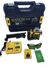 Haktaş Profesyonel 12 Çizgi U profil Askı Aparatlı Mıknatıslı Mandallı Şarjlı Çift Batayalı Lazer Terazi Hizalama