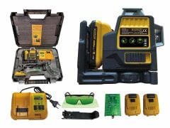 Haktaş Profesyonel 12 Çizgi U profil Askı Aparatlı Mıknatıslı Mandallı Şarjlı Çift Batayalı Lazer Terazi Hizalama