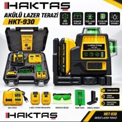 Haktaş Profesyonel U profil Askı Aparatlı Mıknatıslı Mandallı Şarjlı Lazer Terazi Hizalama