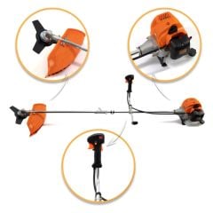 Dawreek Yan Tırpan Benzinli 5.9 Hp Çok Güçlü 3 Başlıklı Ot Çalı Biçme Tırpan