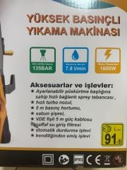 Haktaş Profesyonel 135 Bar Basınçlı Oto Yıkama Makinesi