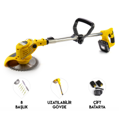 maxstar Şarjlı Çift Bataryalı Ot Biçme Tırpanı Telekopik Açılır Kol