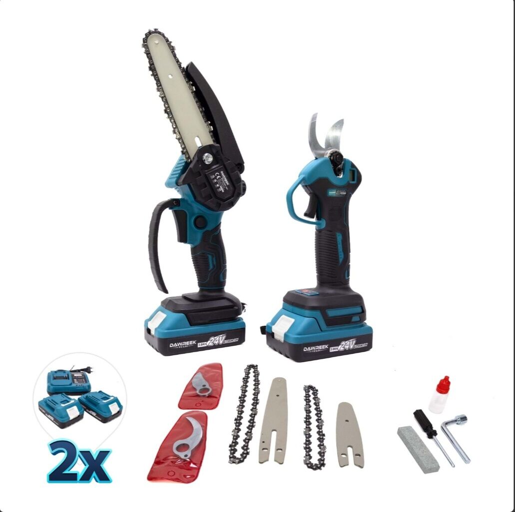 Dawreek Profesyonel Dijital Göstergeli 2 Li Budama Seti Makas ve Testere