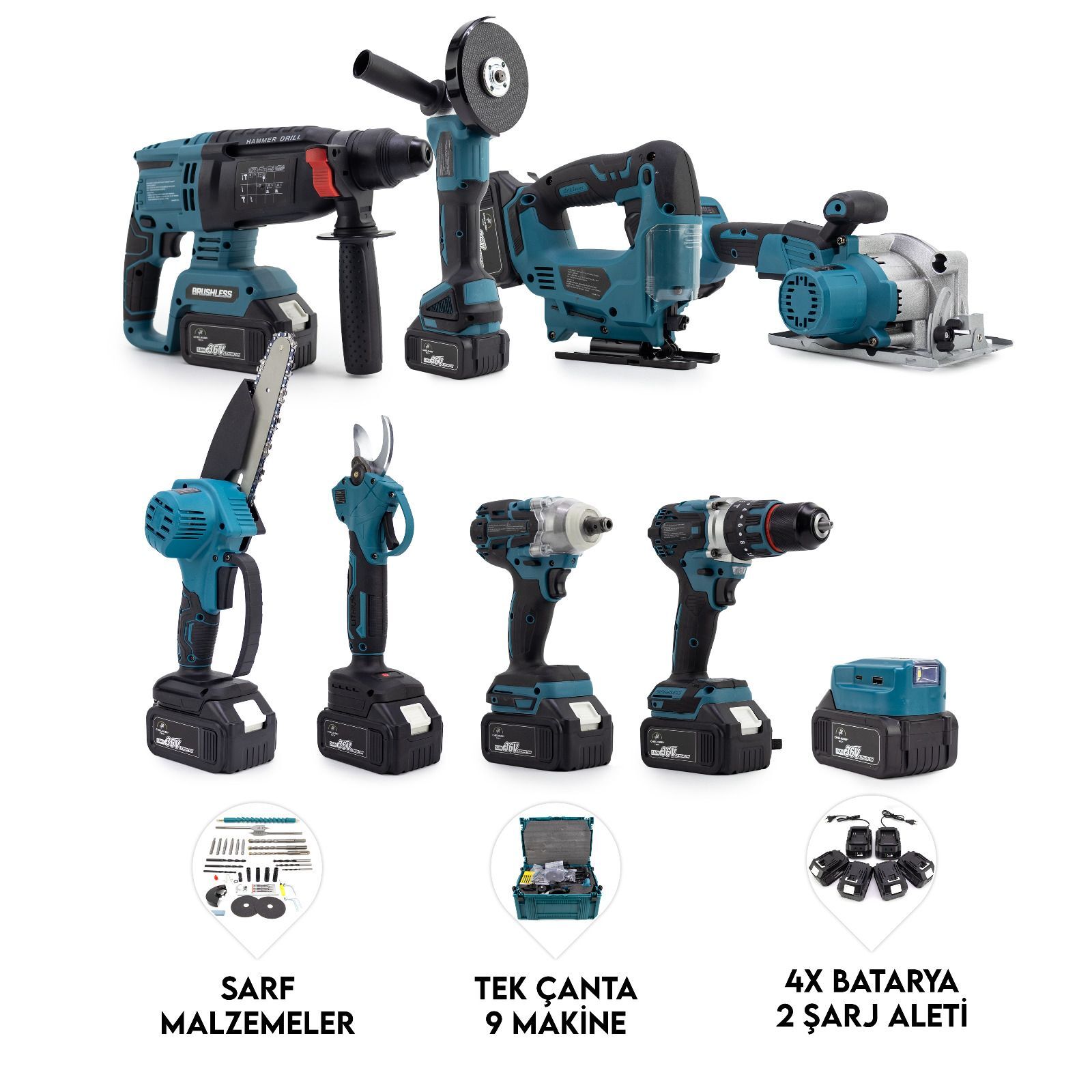 Dawreek Profesyonel Kömürsuz Motor 9 lu set